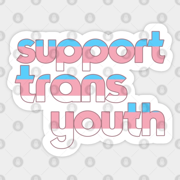 Support Trans Youth ))(( Transgender Flag Design Sticker by darklordpug